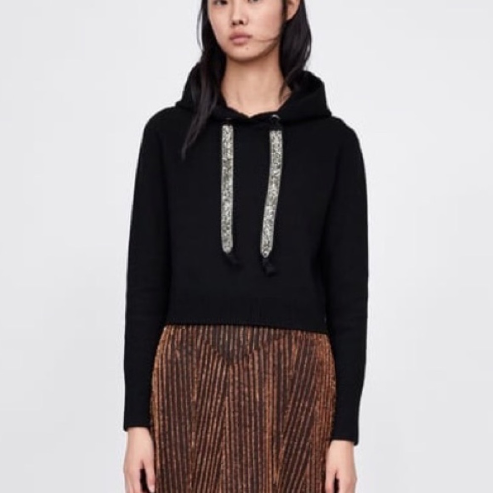 ZARA Knit Sweater with Sparkly Stripe